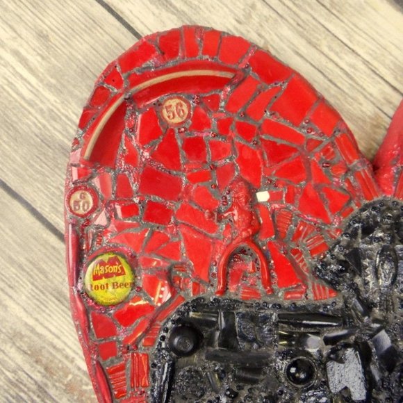 Thunderbird Heart Wall Art Mixed Media Red Black Native American Horse Western - Picture 9 of 10